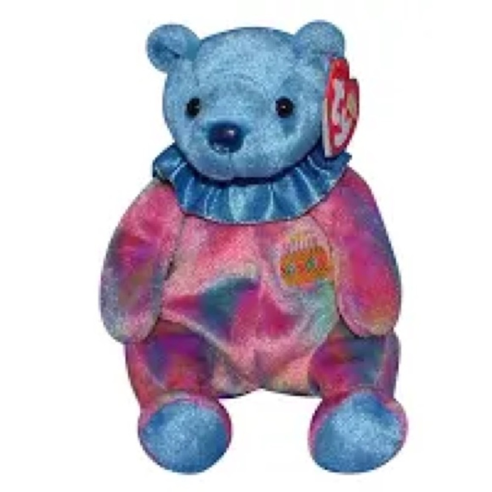 Ty Beanie Babies Blue and Multicolor Bear - Happy Birthday September Sapphire
